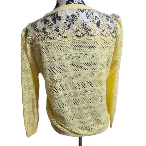 Button Up Cardigan with Lace Back - Picture 4 of 5